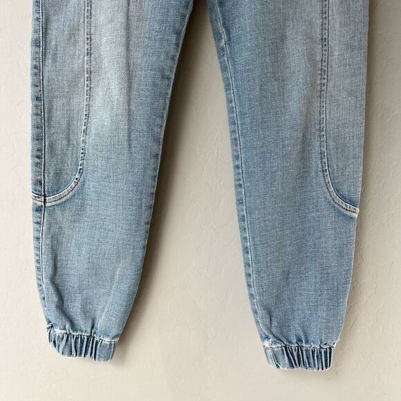 Retrofete Myla Acidwash High Rise Tapered Light Denim Jogger Jeans Size 24 - Picture 5 of 12